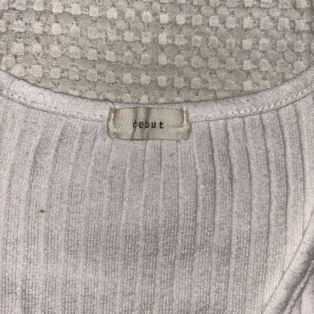Debut White Ribbed Knit Top - Picture 3 of 3